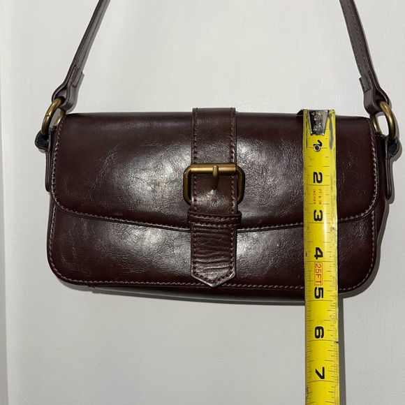 Brandy Melville Brown Buckle Shoulder Bag Purse Women's Faux Leather - Picture 3 of 9
